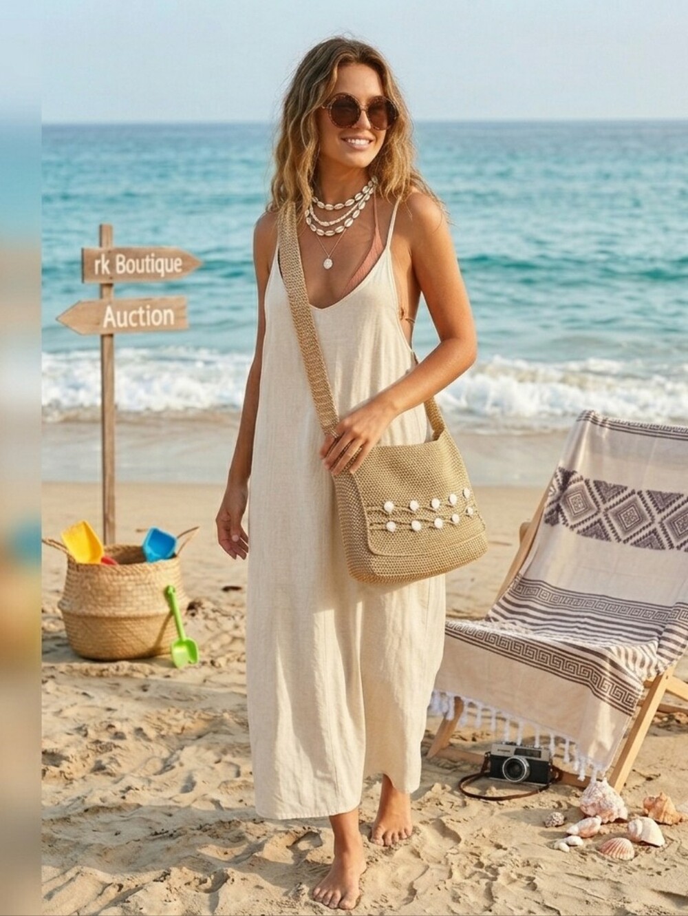 ​Boho Crochet Crossbody Shoulder Bag with Matching Solid Wristlet Purse Set - Picture 3 of 16